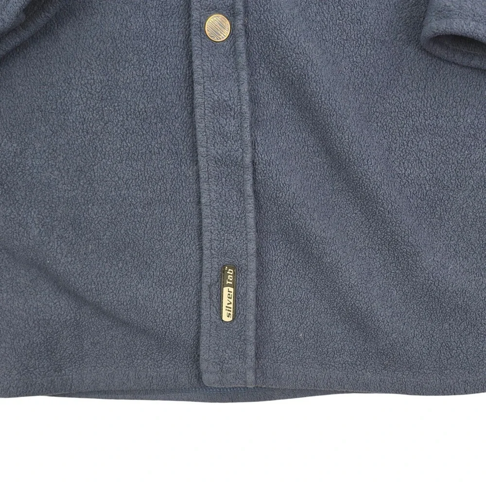 Levi's SilverTab Fleece Shirt Jacket Mens XL Navy Blue Snap Button Vintage 90s